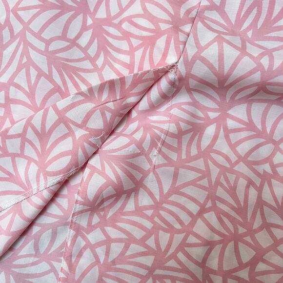 Vintage Coquette Leaf Print Long Sleeve Button Shirt Dress Balletcore Women's 8 - Picture 8 of 12